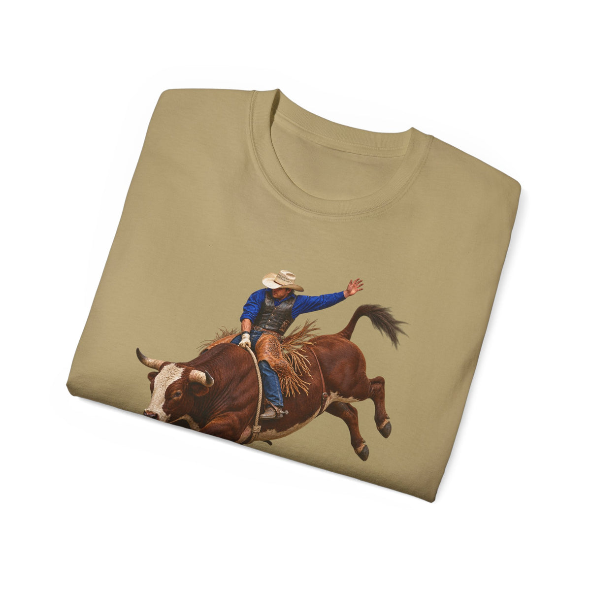 Unisex Ultra Cotton Tee - Cowboys - Bull Rider - Mid Ride - without Text - 3D Transparent