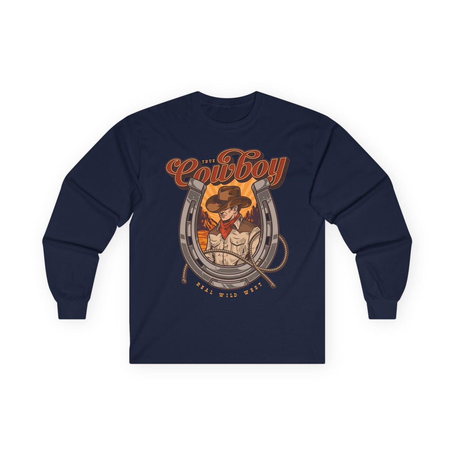 Unisex Ultra Cotton Long Sleeve Tee - True Cowboy - Real Wild West