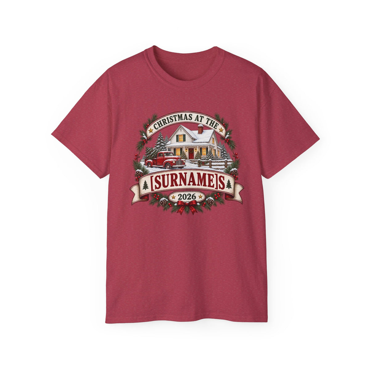 Unisex Ultra Cotton Tee - Vintage farmhouse Christmas 2026 - Free Customization