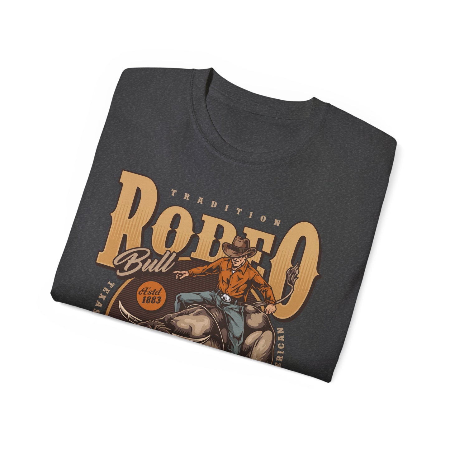 Unisex Ultra Cotton Tee - Tradition Rodeo Bull - Real Cowboys
