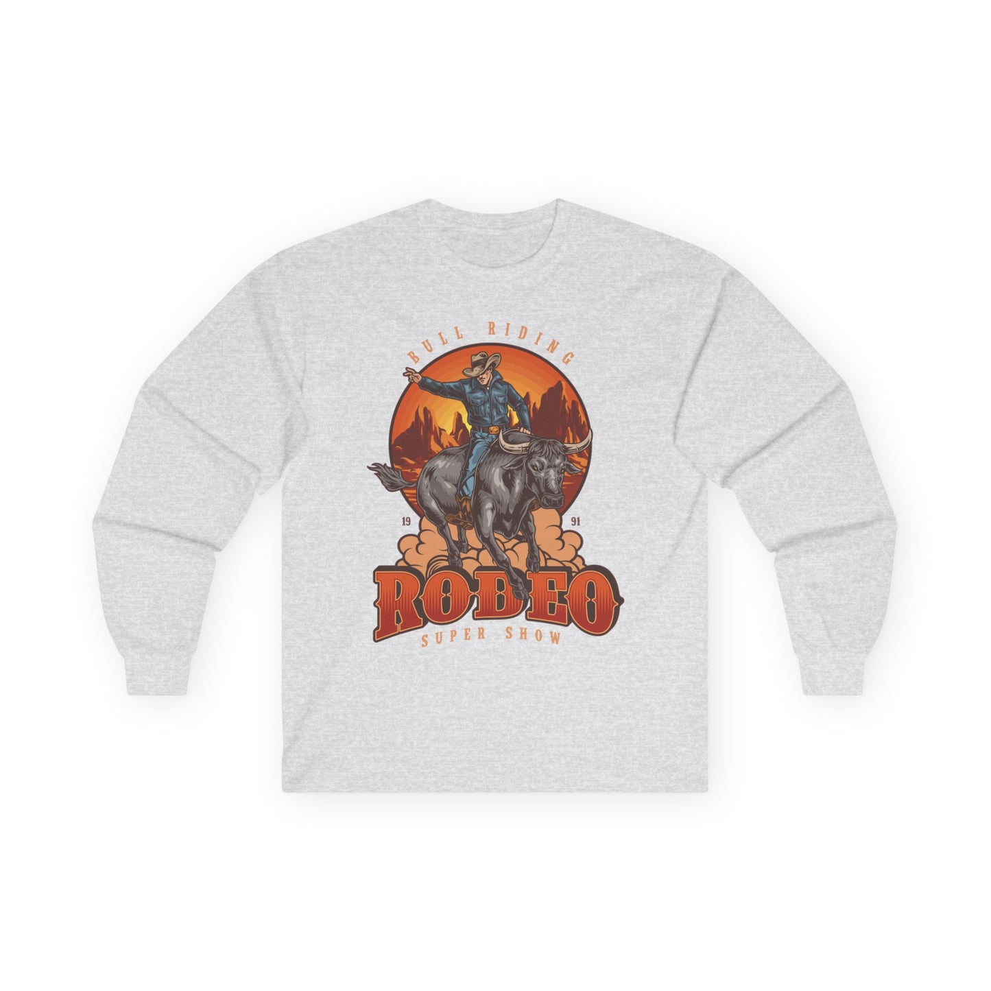 Unisex Ultra Cotton Long Sleeve Tee - Bull Riding - Rodeo Super Show