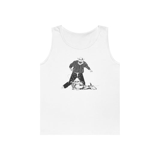 Unisex Heavy Cotton Tank Top - Calf Roping - BW