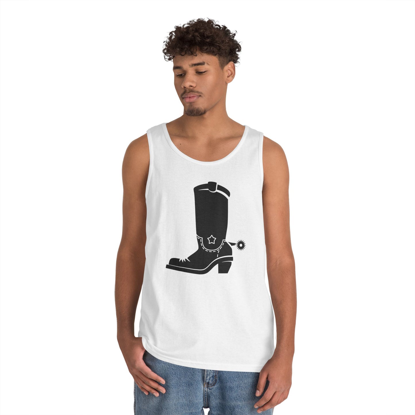 Unisex Heavy Cotton Tank Top - Western Boot with Spur X 300