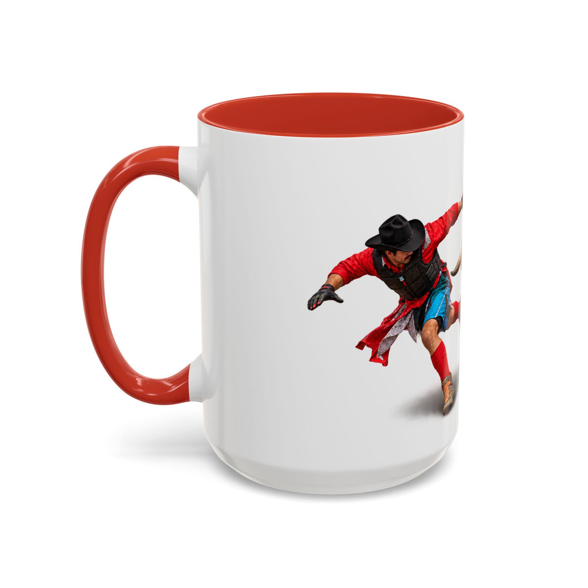 Accent Coffee Mug (11, 15oz) - Rodeo - Bull and Clown - 3D