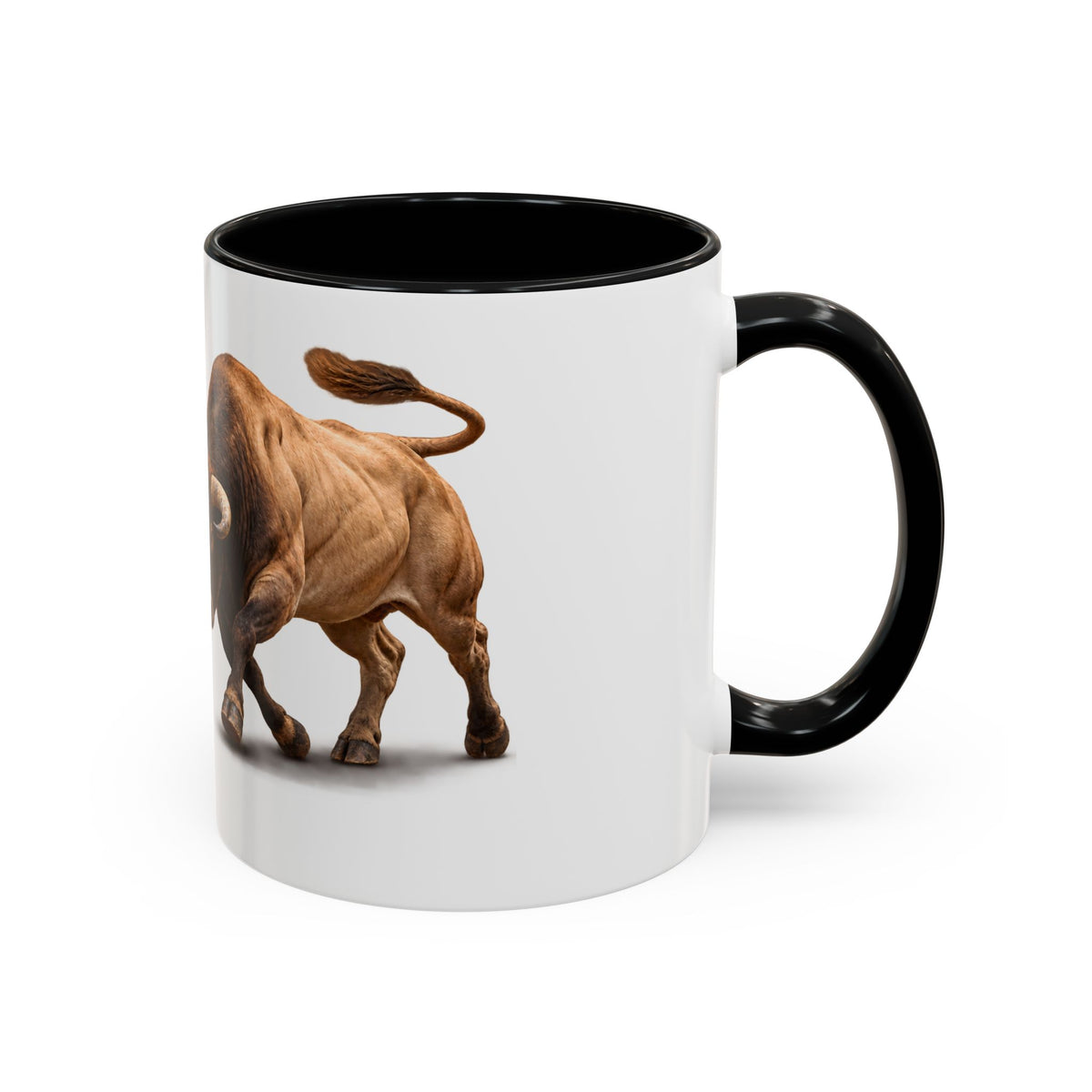 Accent Coffee Mug (11, 15oz) - Rodeo - Bull and Clown - 3D