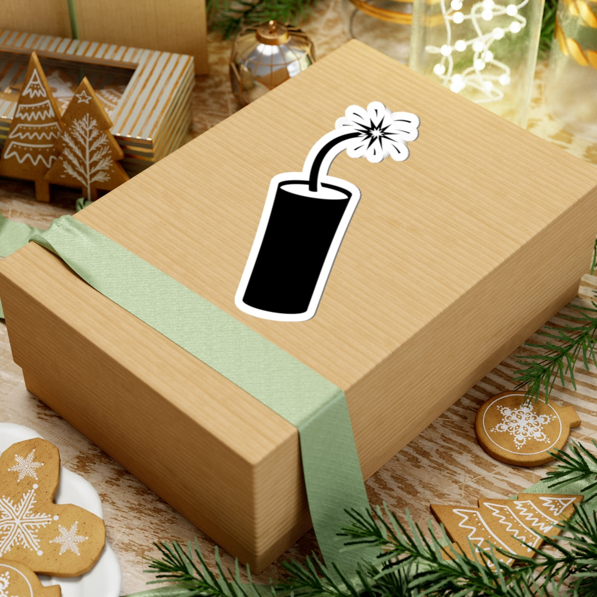 Kiss-Cut Stickers - Dynamite Stick w Burng Fuse X 300