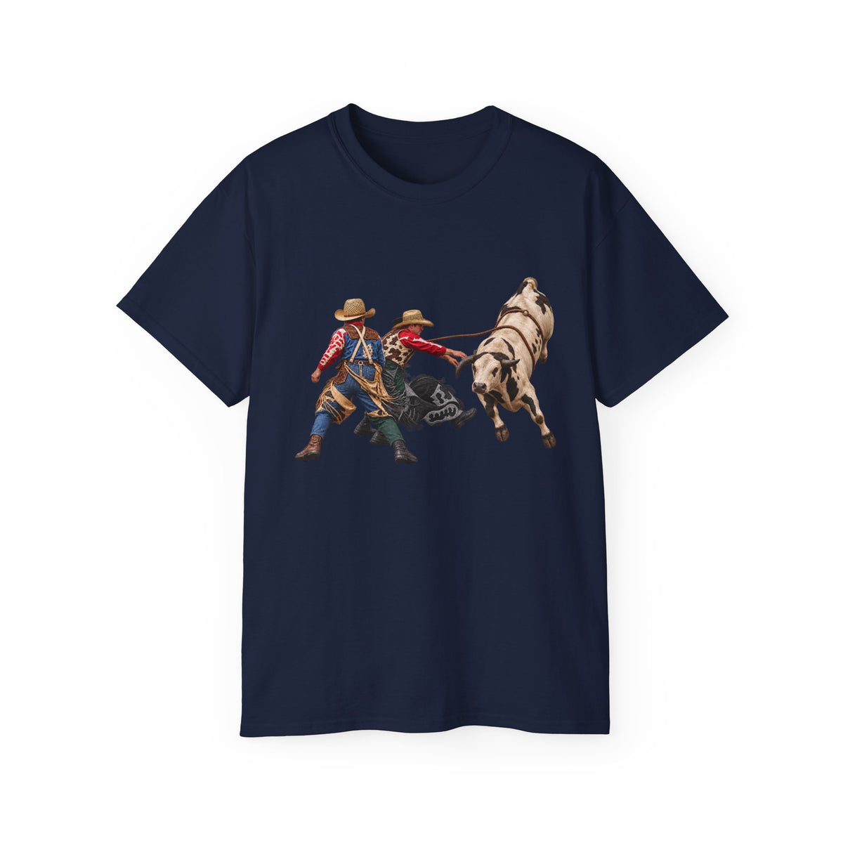 Unisex Ultra Cotton Tee - Cowboys - Clowns and Bull - without Text - 3D Transparent