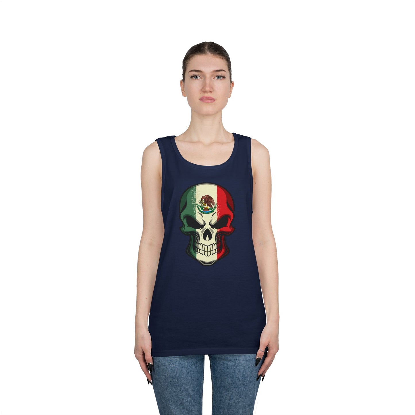 Unisex Heavy Cotton Tank Top - Mexican Skull