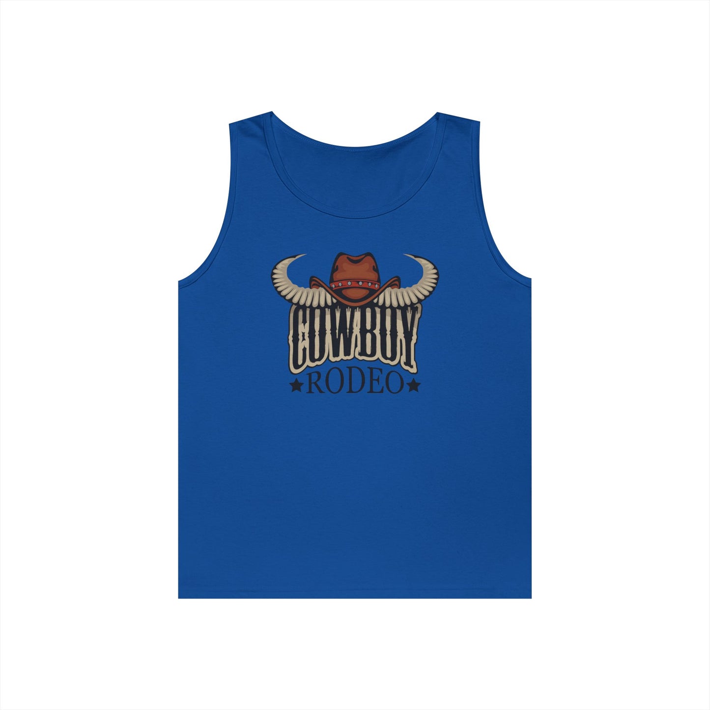 Unisex Heavy Cotton Tank Top - Cowboy Rodeo - Horn