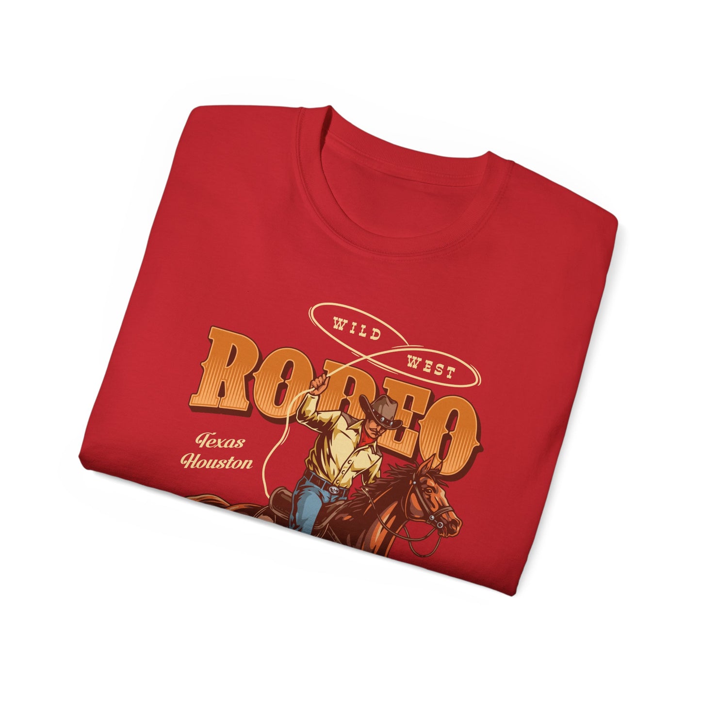 Unisex Ultra Cotton Tee - Wild West - Houston, Texas - American Rodeo Cowboy