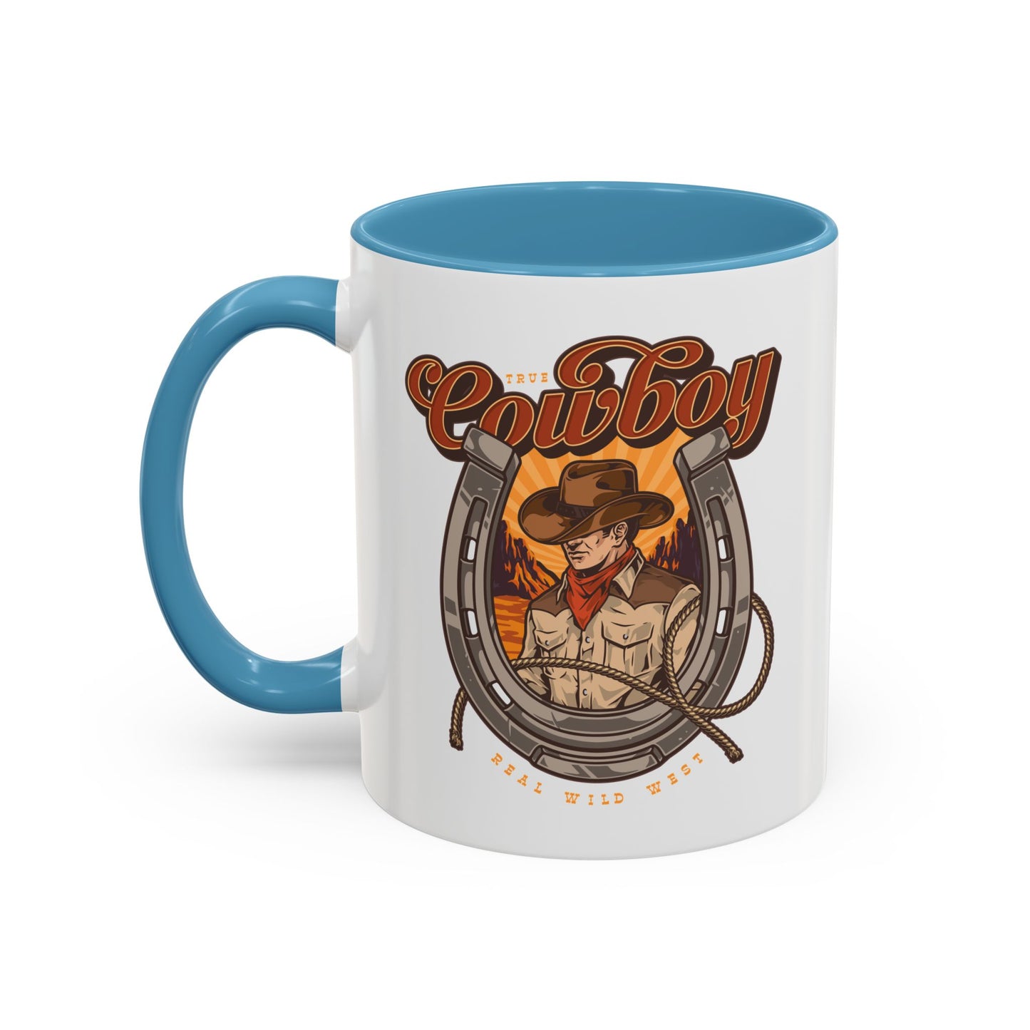 Accent Coffee Mug (11, 15oz) - True Cowboy - Real Wild West