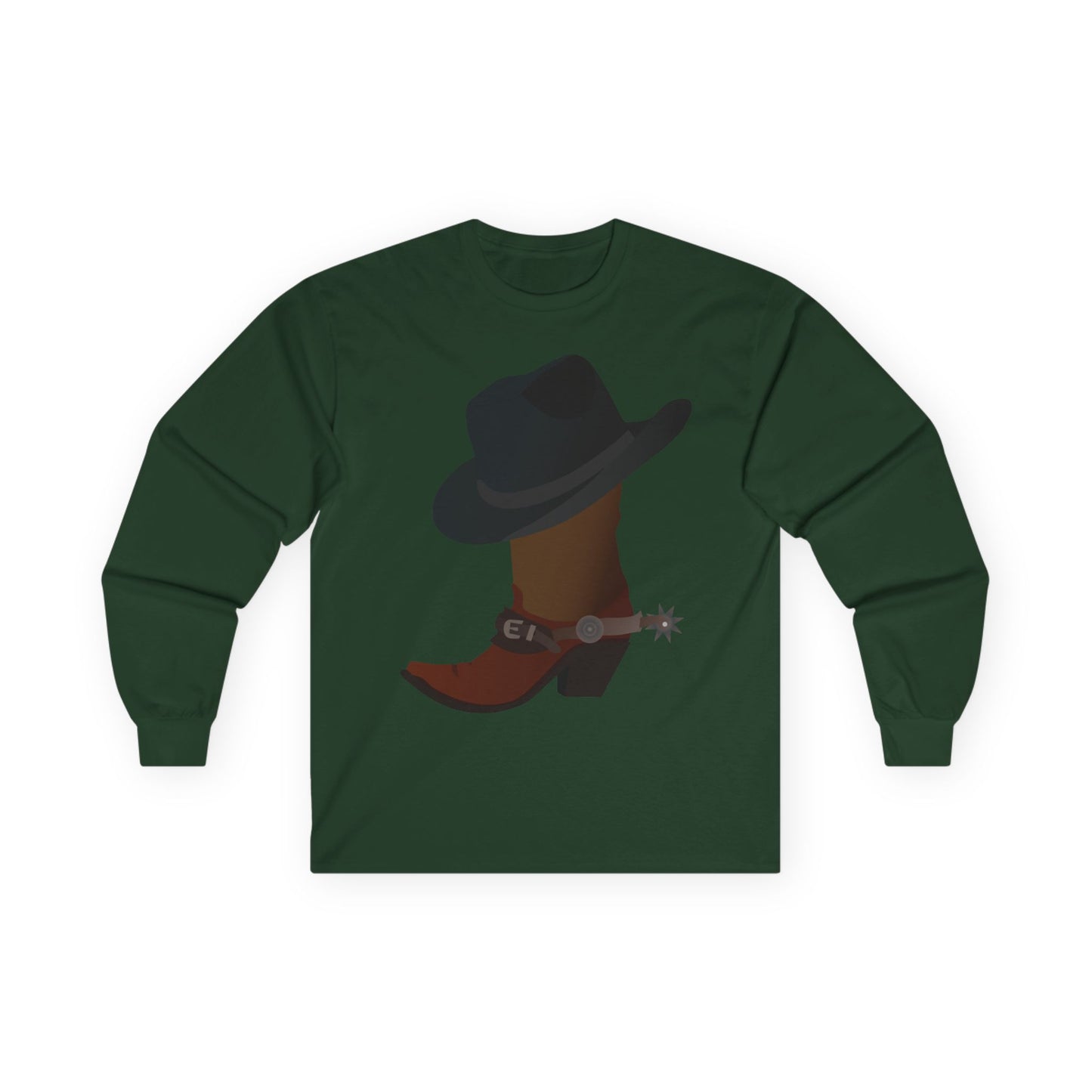 Unisex Ultra Cotton Long Sleeve Tee - Rodeo - Boots and Hat and Spurs