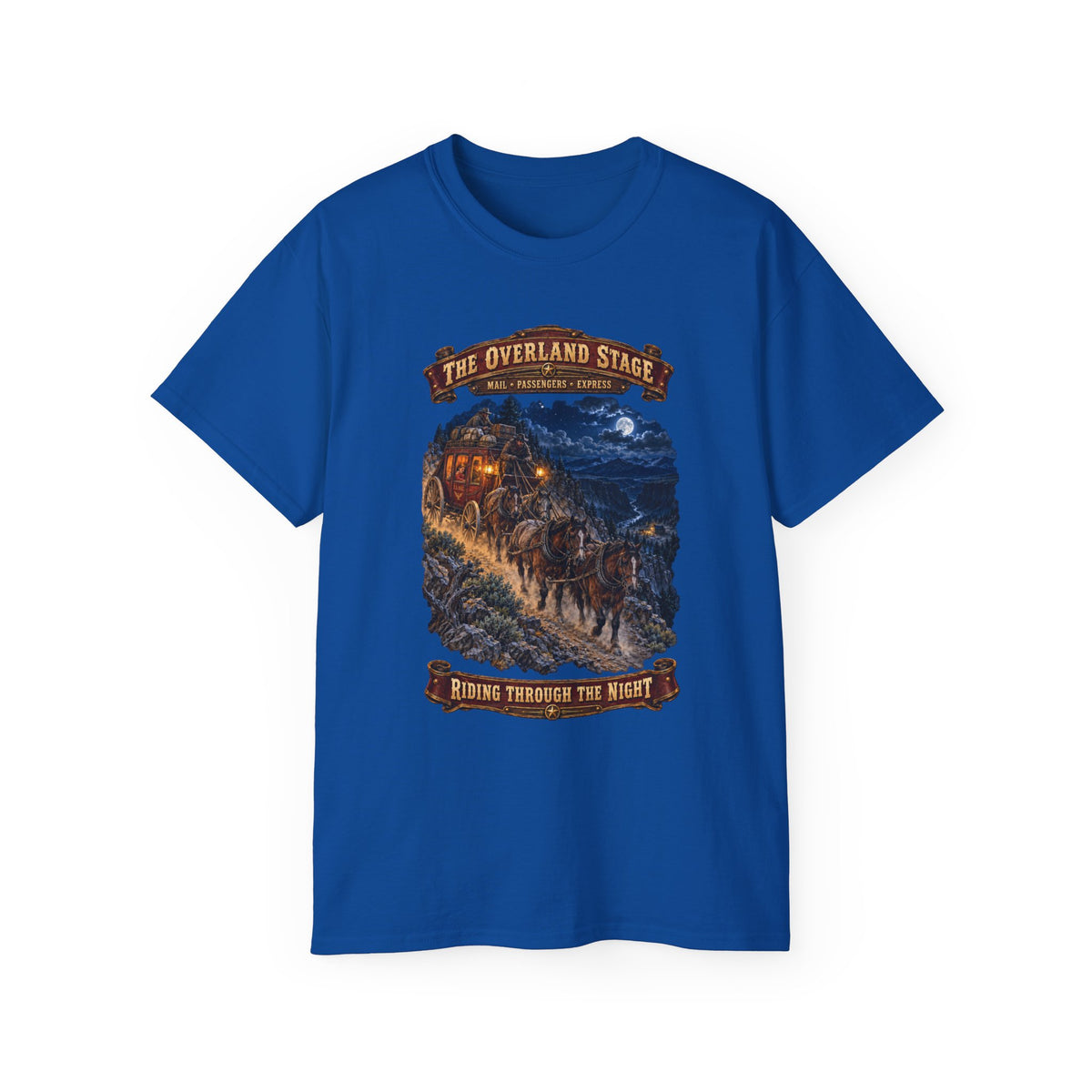 Unisex Ultra Cotton Tee - Night Ride Overland Stage - Dusty Trails - 3D - Enhanced