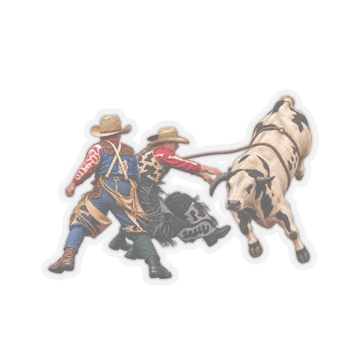 Kiss-Cut Stickers - Cowboys - Clowns and Bull - without Text - 3D Transparent
