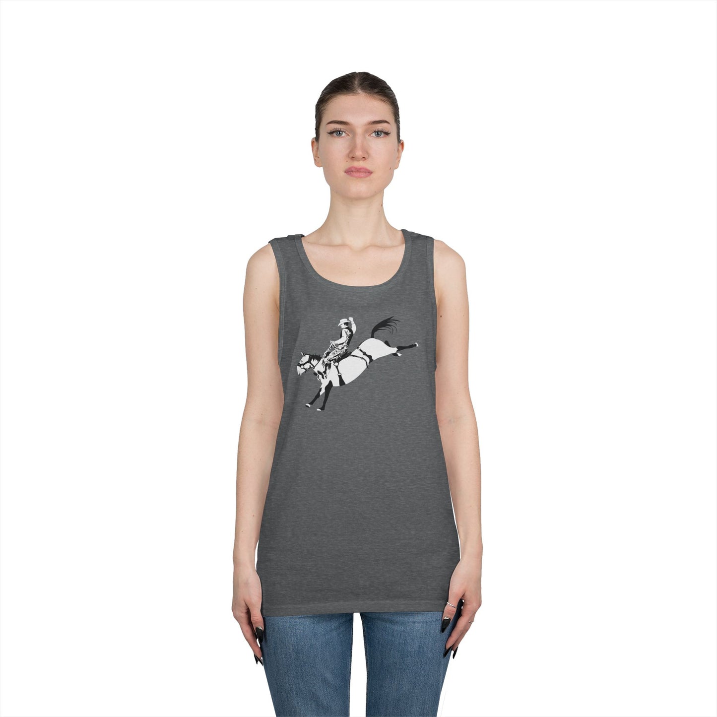 Unisex Heavy Cotton Tank Top - Cowboy - Bronco Buster - BW