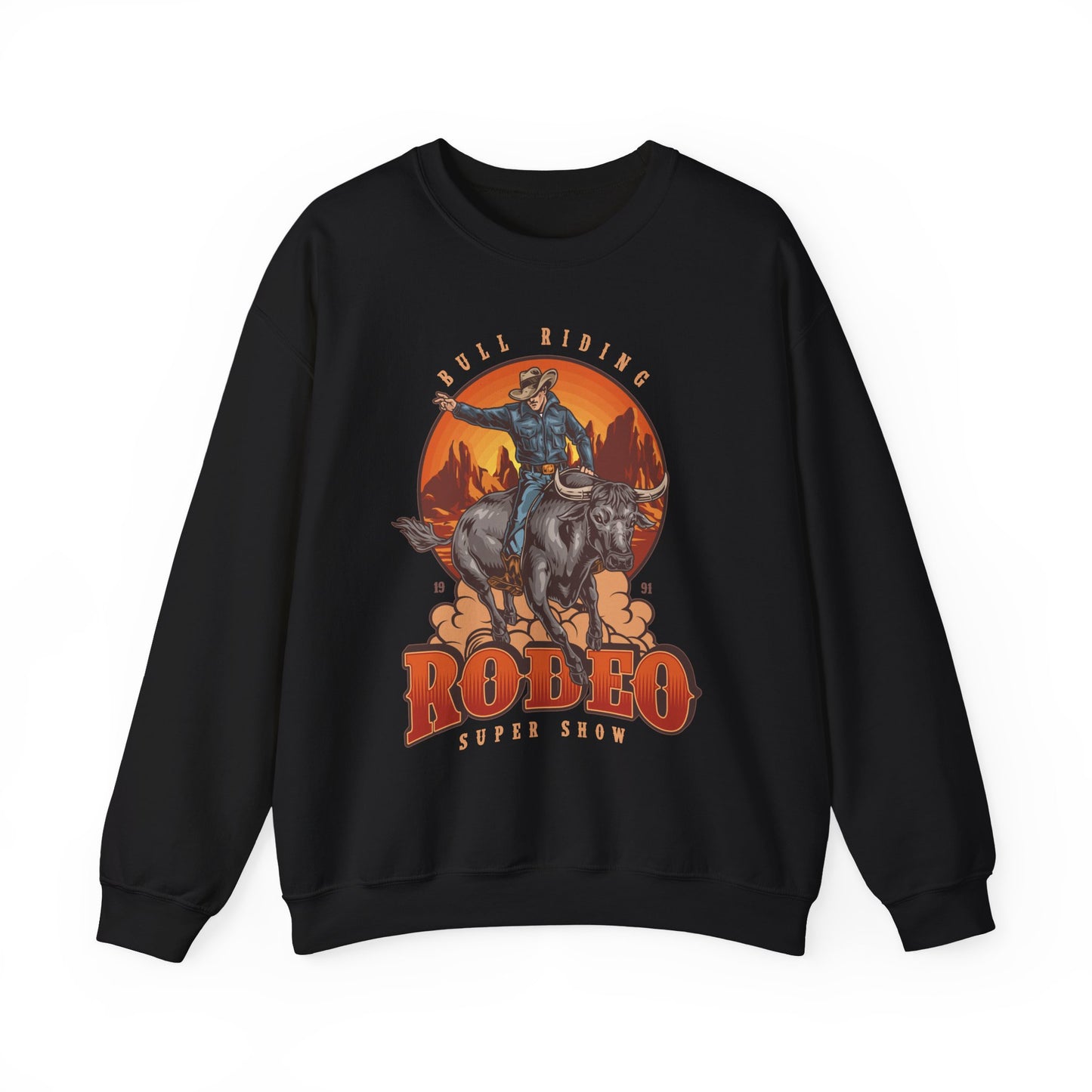 Crewneck Sweatshirt - Bull Riding - Rodeo Super Show