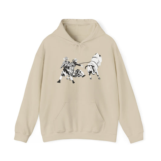 Unisex Hoodie - Clowns and Bull - BW