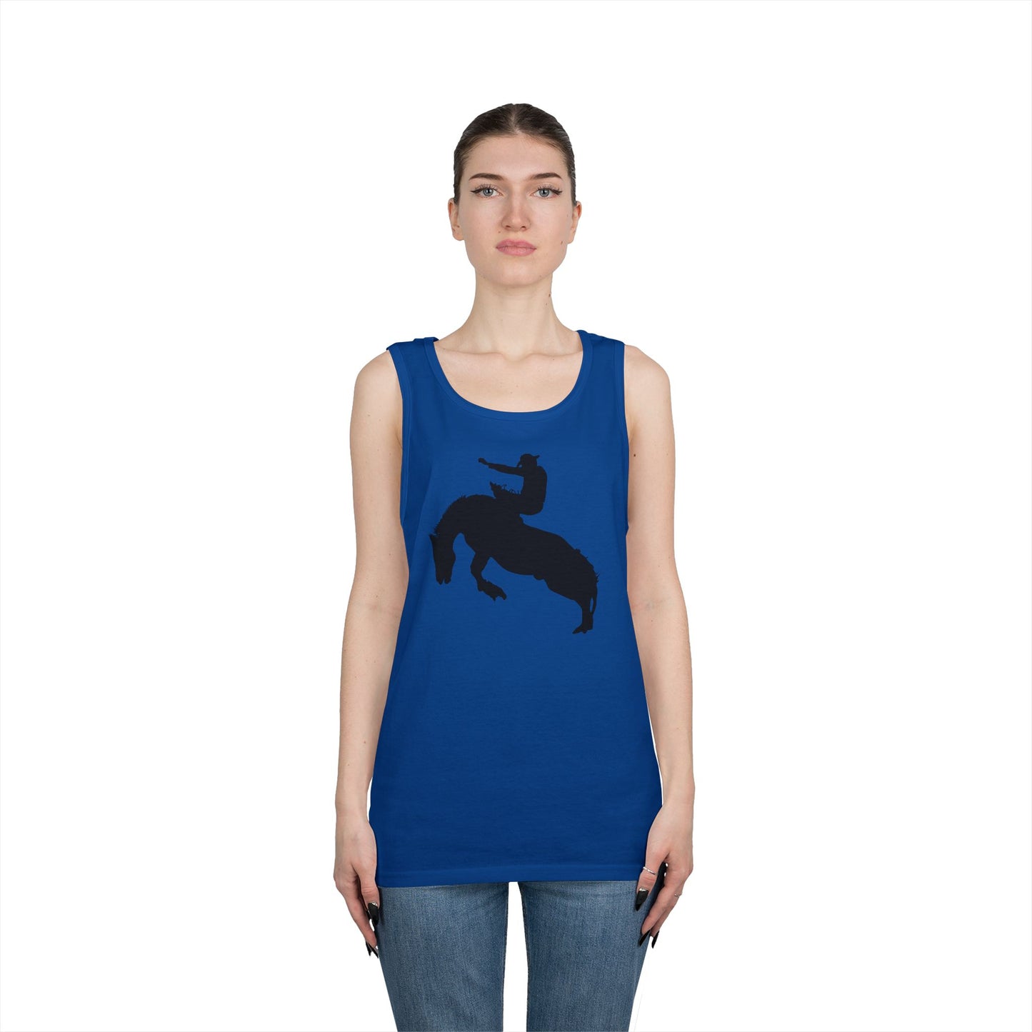 Unisex Heavy Cotton Tank Top - Augusta - Rodeo - Silhouette