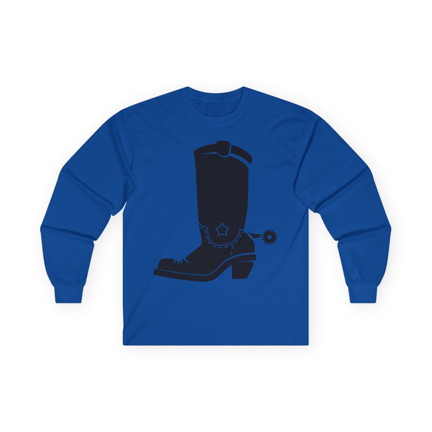 Unisex Ultra Cotton Long Sleeve Tee - Western Boot with Spur X 300