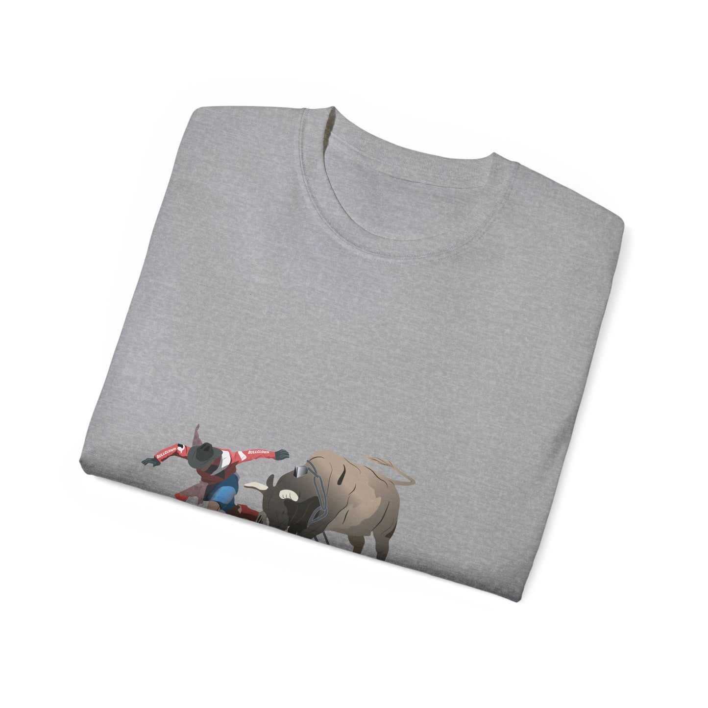 Unisex Ultra Cotton Tee - Rodeo - Bull and Clown