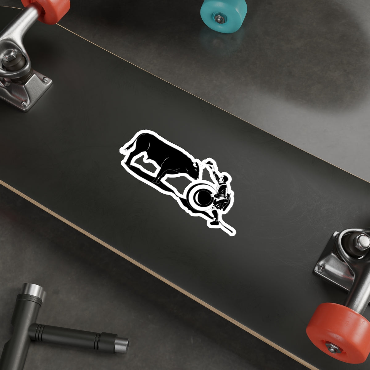 Die-cut stickers - Clown and Bull - BW