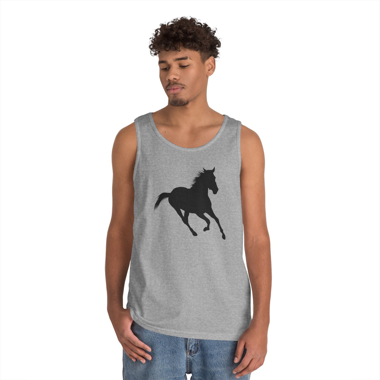 Unisex Heavy Cotton Tank Top - Wild Horse - Running Leaning Left X 300
