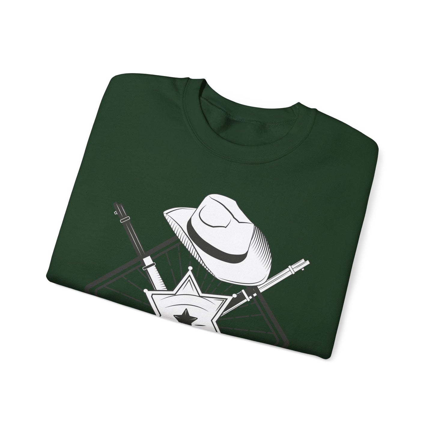 Crewneck Sweatshirt - Vintage Cowboy w Rifles and Hat
