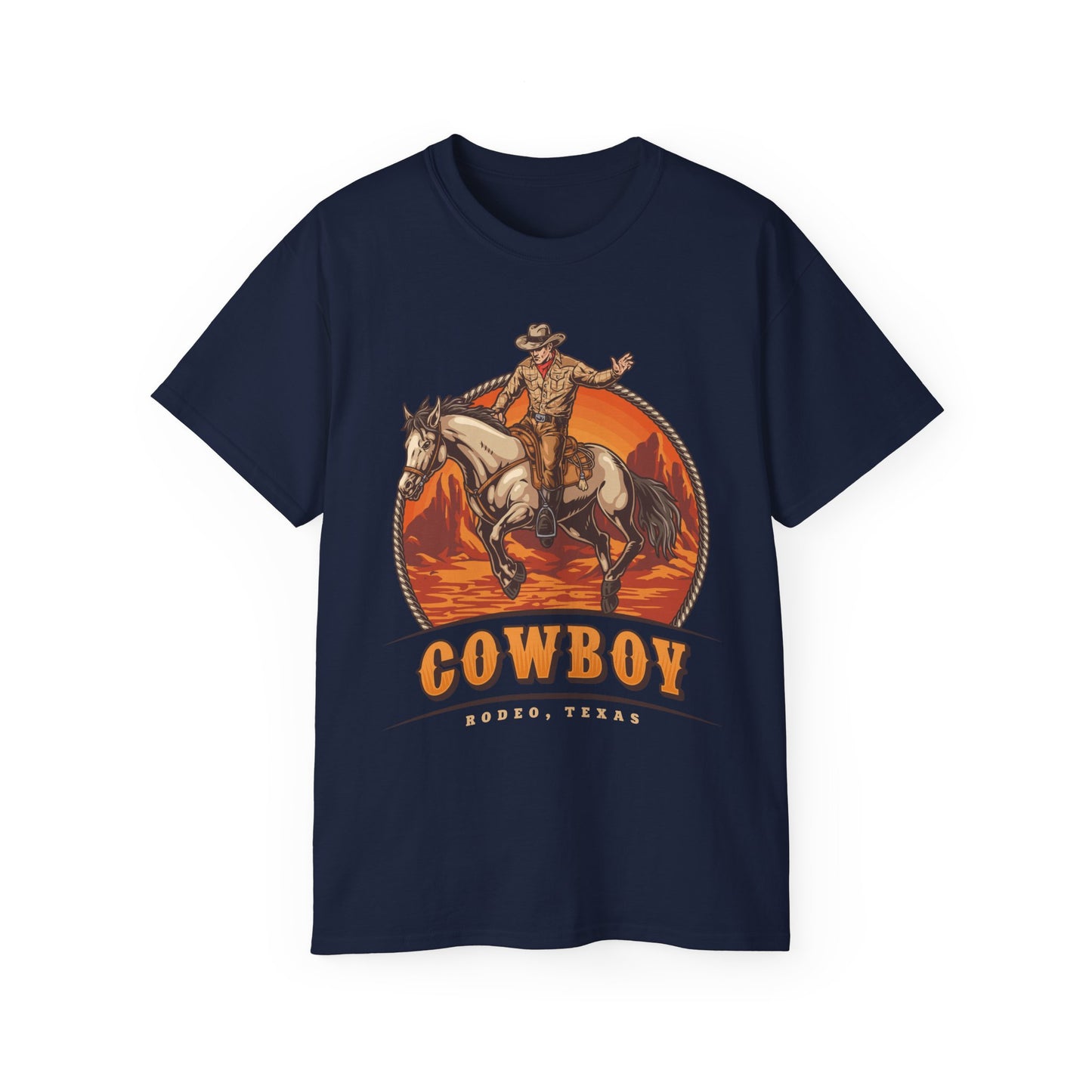 Western Rodeo Cowboy Tee - Fun Casual Shirt for Rodeo Fans, Gift for Country Lovers, Festival Outfit, Everyday Wear, Rodeo Apparel - Rodeo Cowboy - Texas