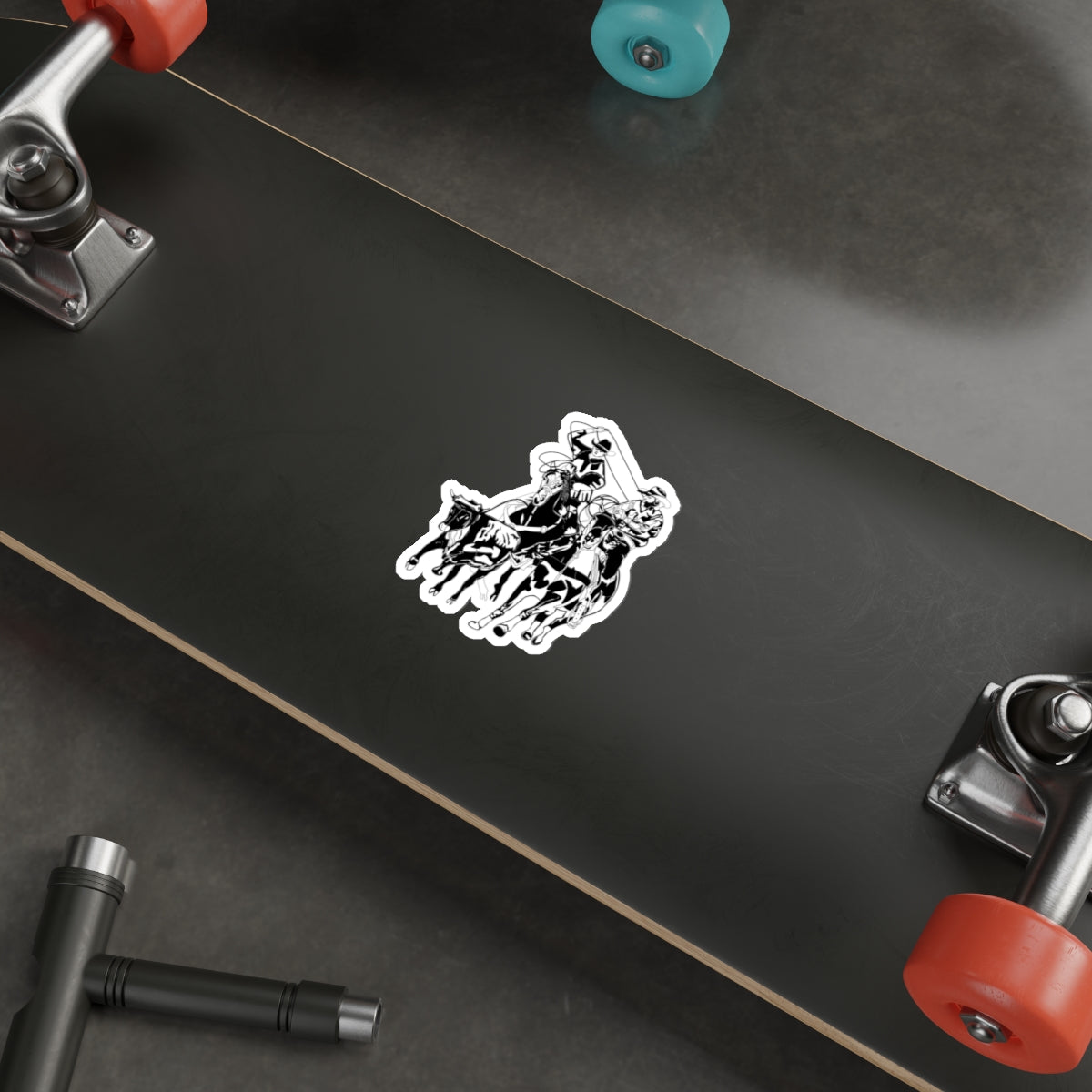 Die-cut stickers - California Rodeo - Salinas Team Roping - BW