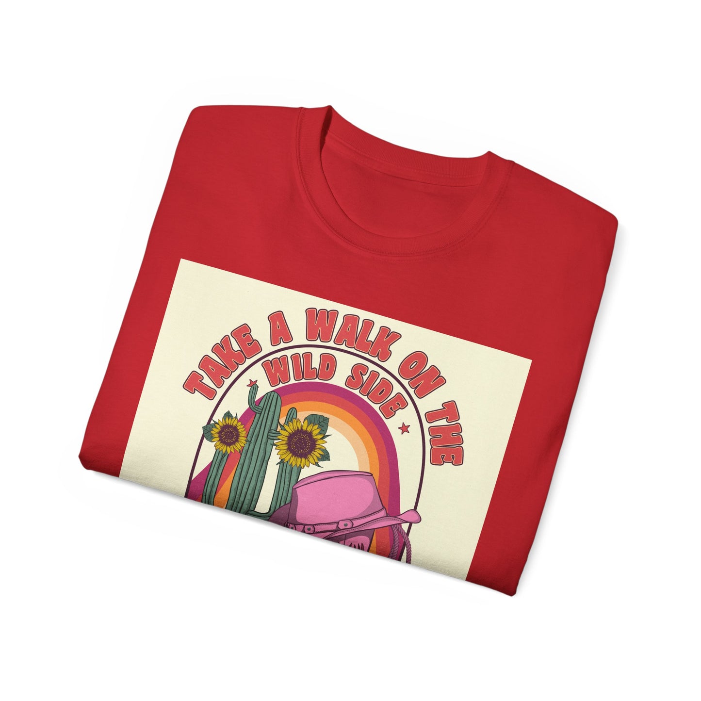 Unisex Ultra Cotton Tee - Cowgirl Sunset Boots & Cactus