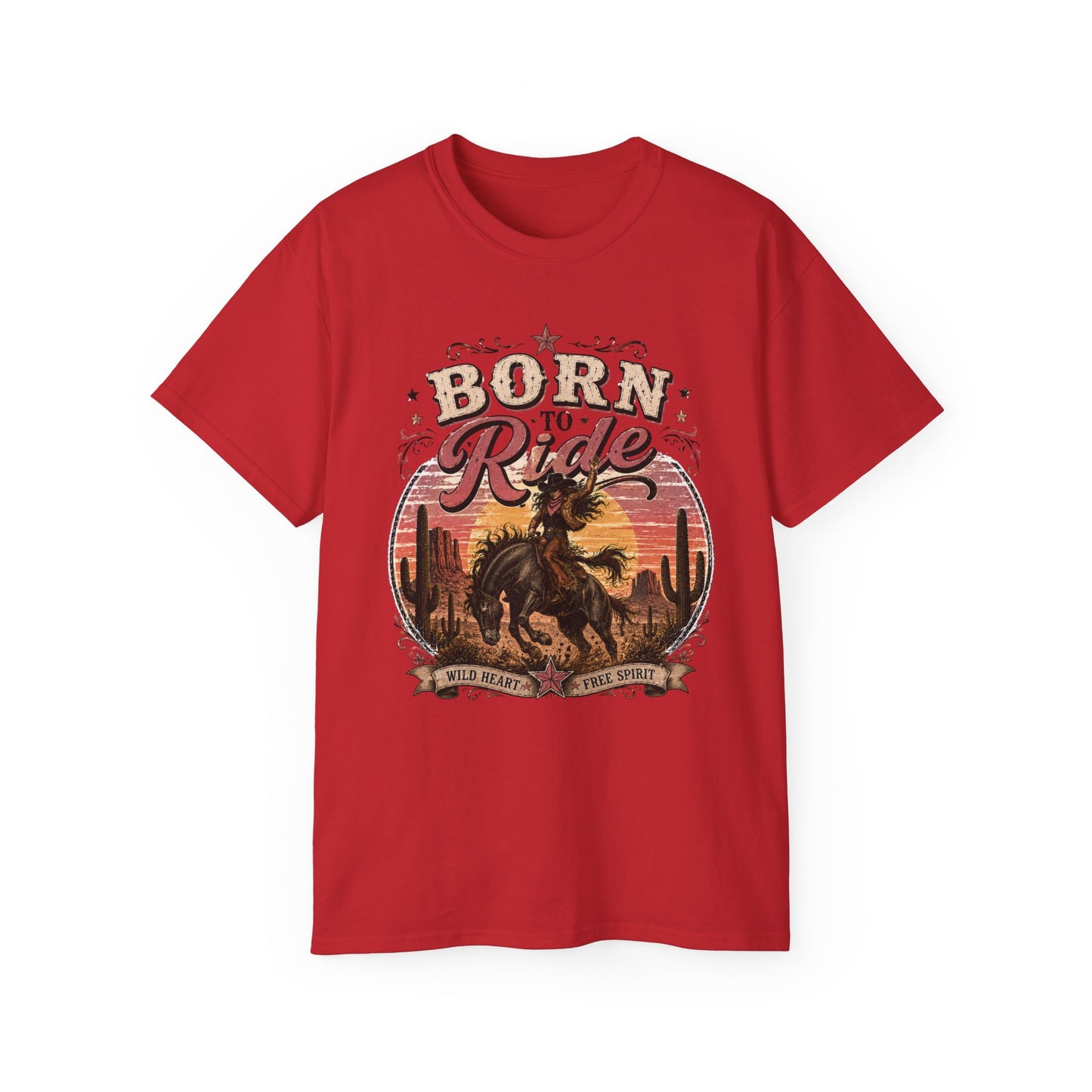 T-Shirt - Born to ride in the wild west