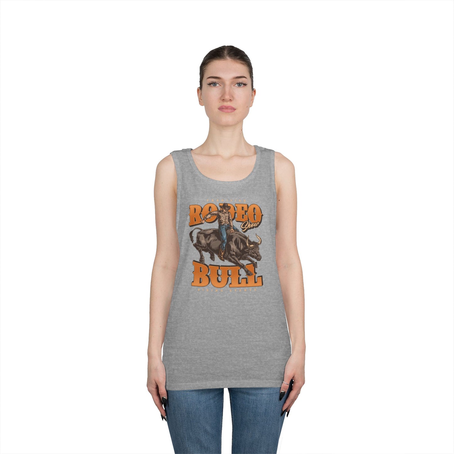 Unisex Heavy Cotton Tank Top - Tradition Rodeo Show - Bull Riding Events