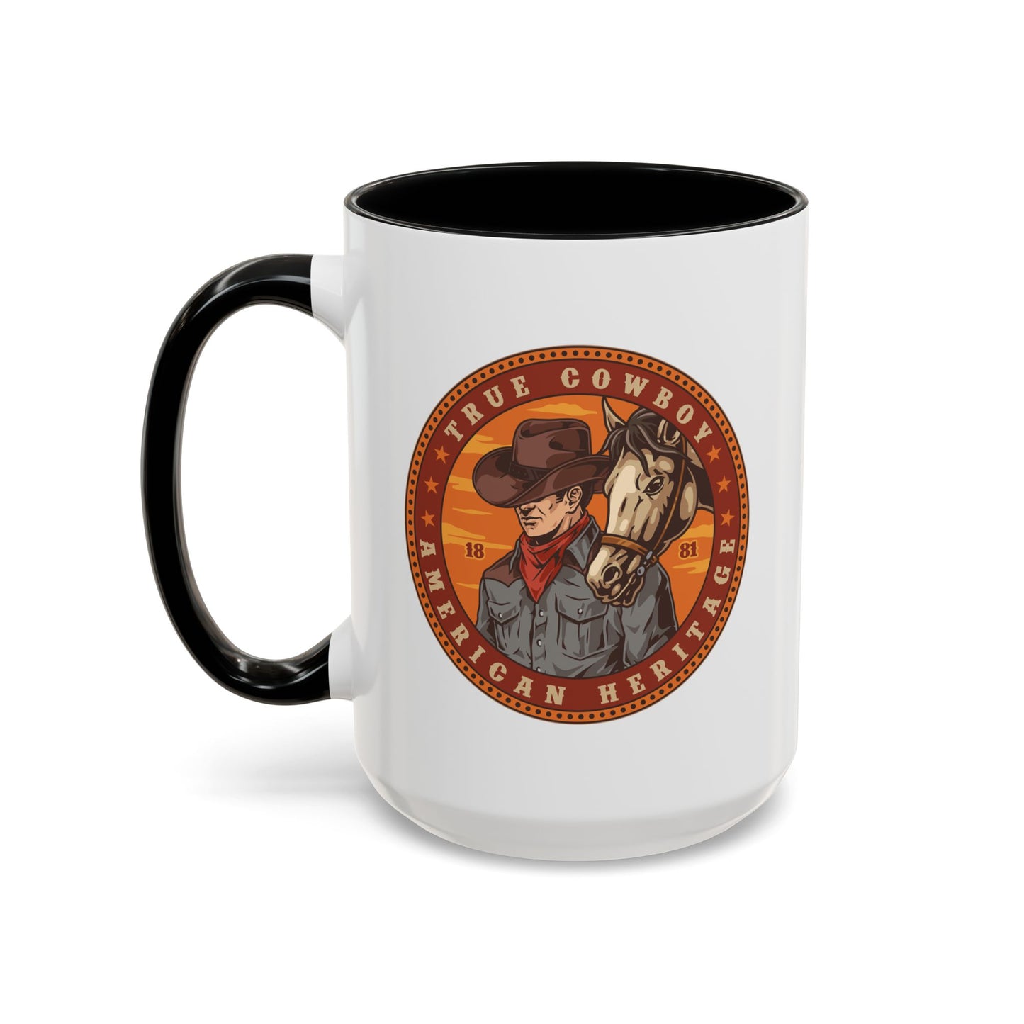 Accent Coffee Mug (11, 15oz) - True Cowboy - American Heritage