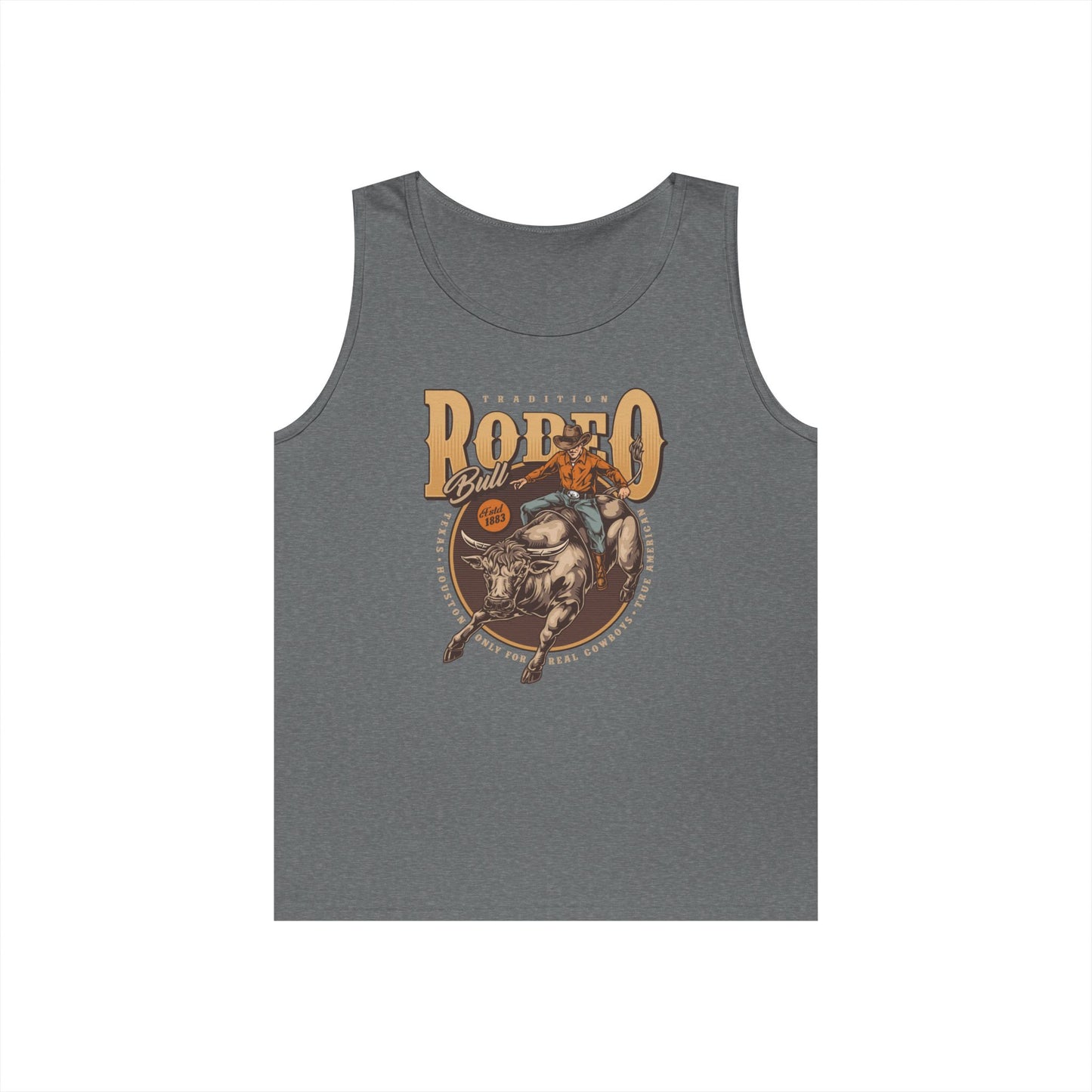 Unisex Heavy Cotton Tank Top - Tradition Rodeo Bull - Real Cowboys