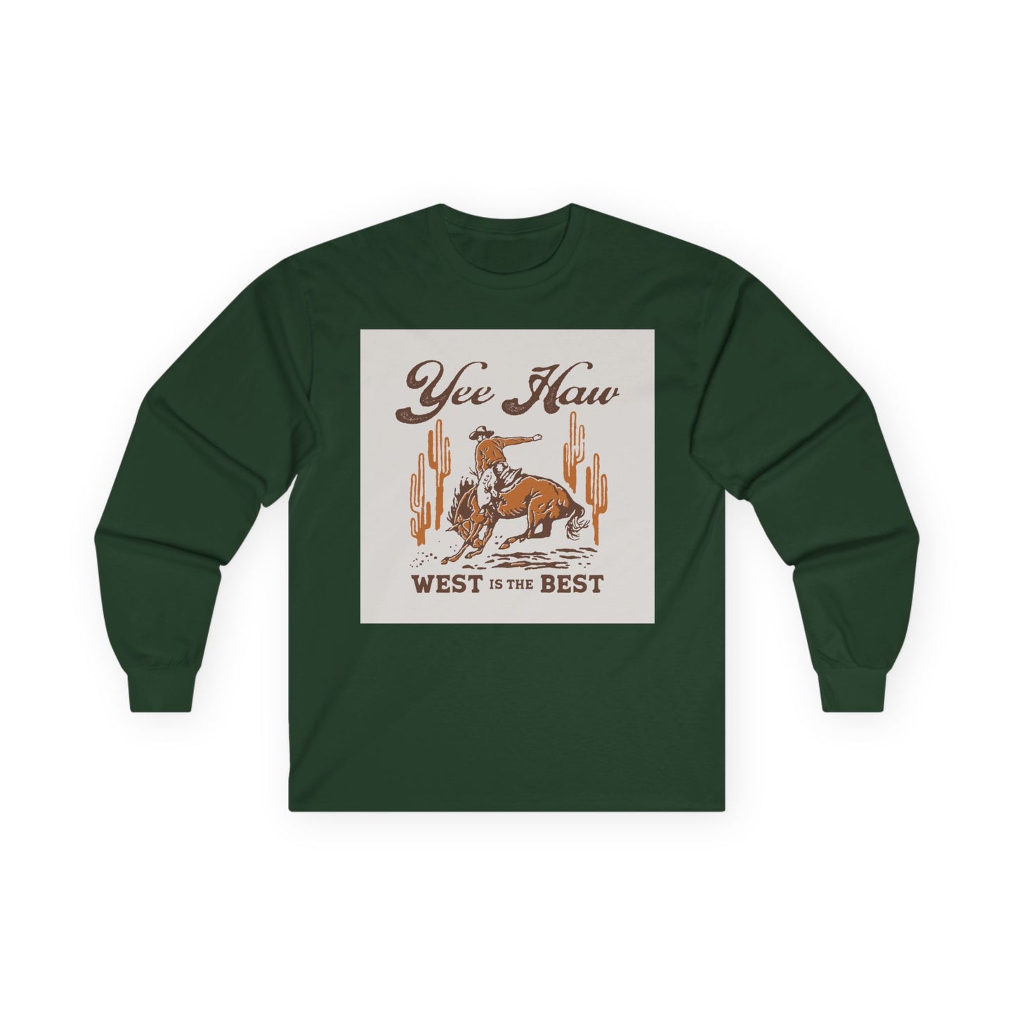 Unisex Ultra Cotton Long Sleeve Tee - Wild West Cowboy - Yee Haw