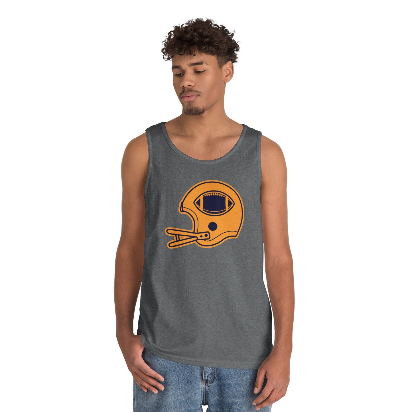 Unisex Heavy Cotton Tank Top - Football Helmet