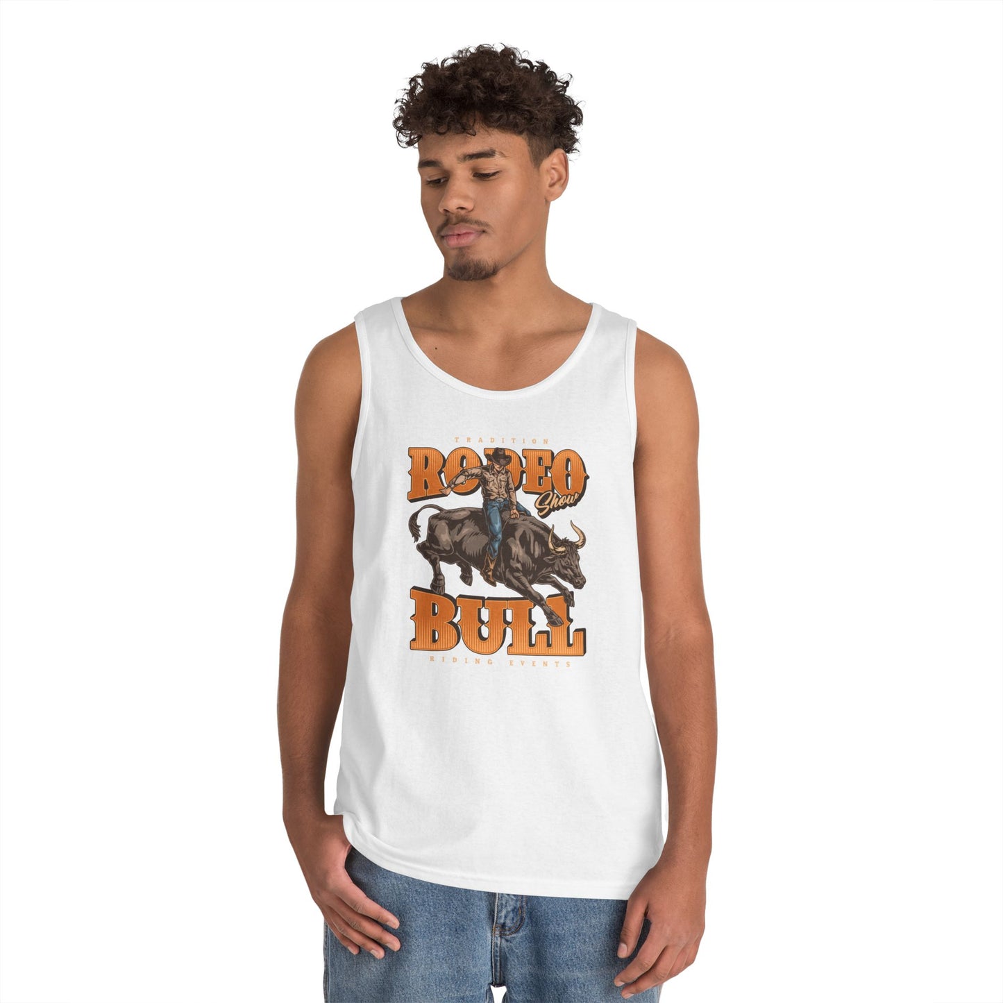 Unisex Heavy Cotton Tank Top - Tradition Rodeo Show - Bull Riding Events