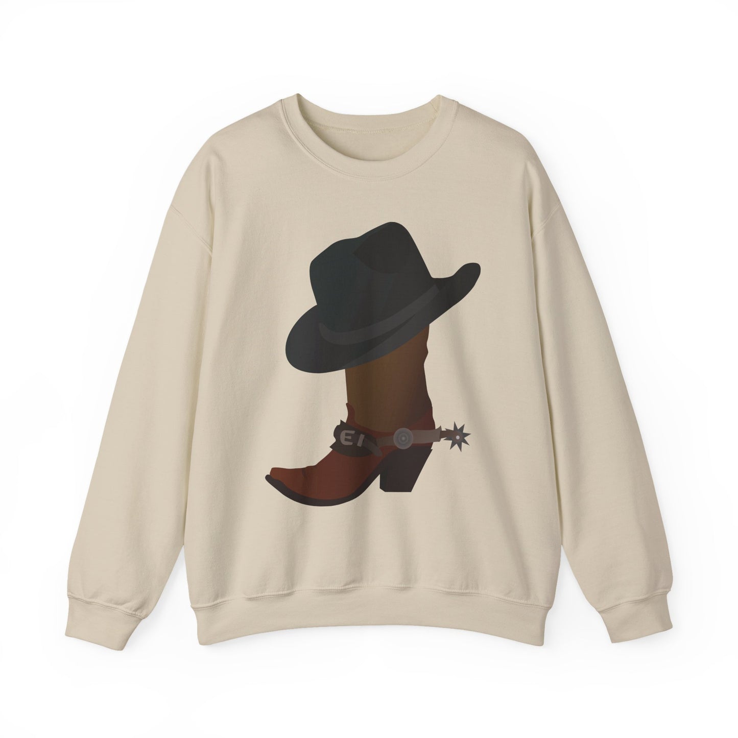 Crewneck Sweatshirt - Rodeo - Boots and Hat and Spurs
