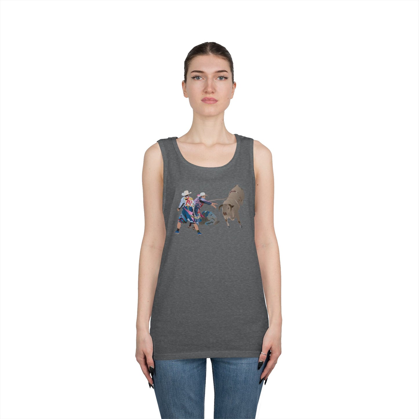 Unisex Heavy Cotton Tank Top - Clowns and Bull