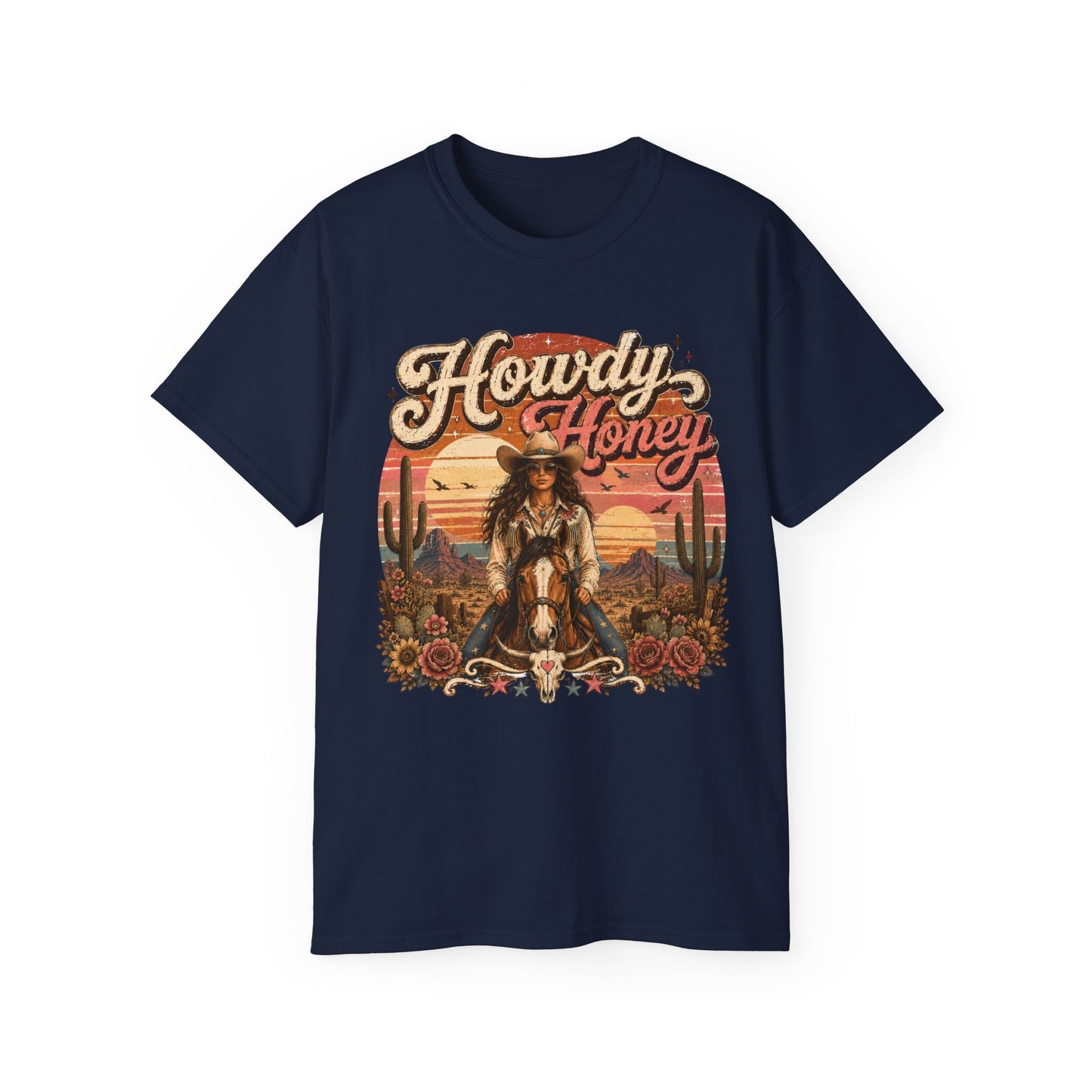 T-Shirt - Howdy honey cowgirl sunset vibes