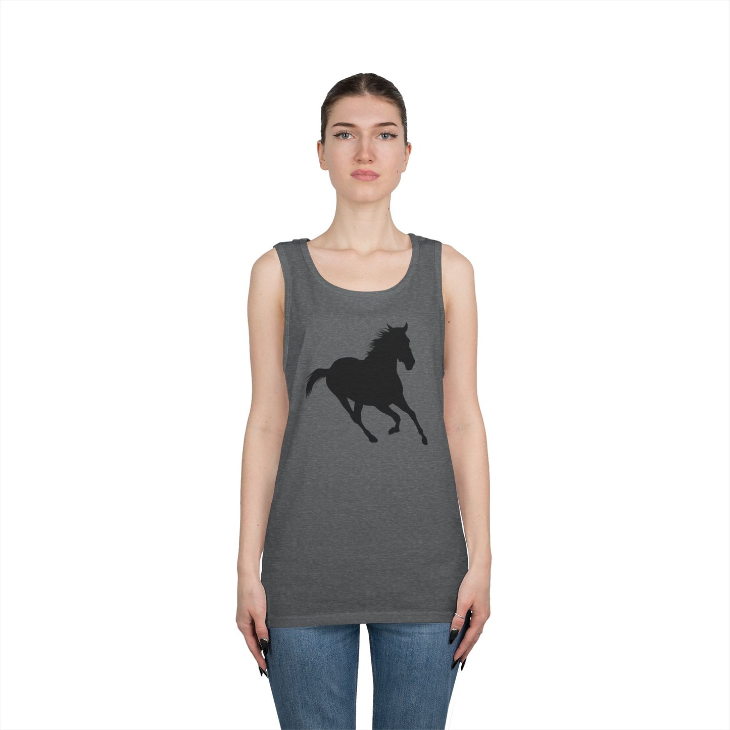 Unisex Heavy Cotton Tank Top - Wild Horse - Running Leaning Left X 300