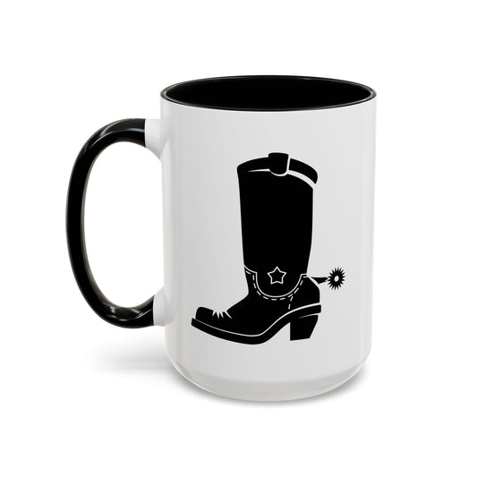 Accent Coffee Mug (11, 15oz) - Western Boot with Spur X 300