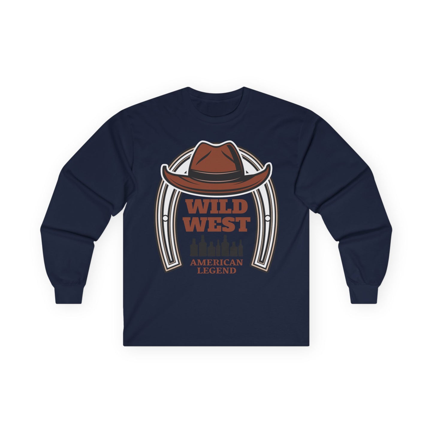 Unisex Ultra Cotton Long Sleeve Tee - Wild West - Houston, Texas - American Rodeo Cowboy