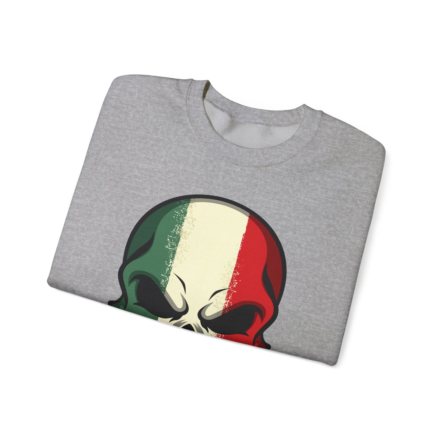 Crewneck Sweatshirt - Red White Green Skull