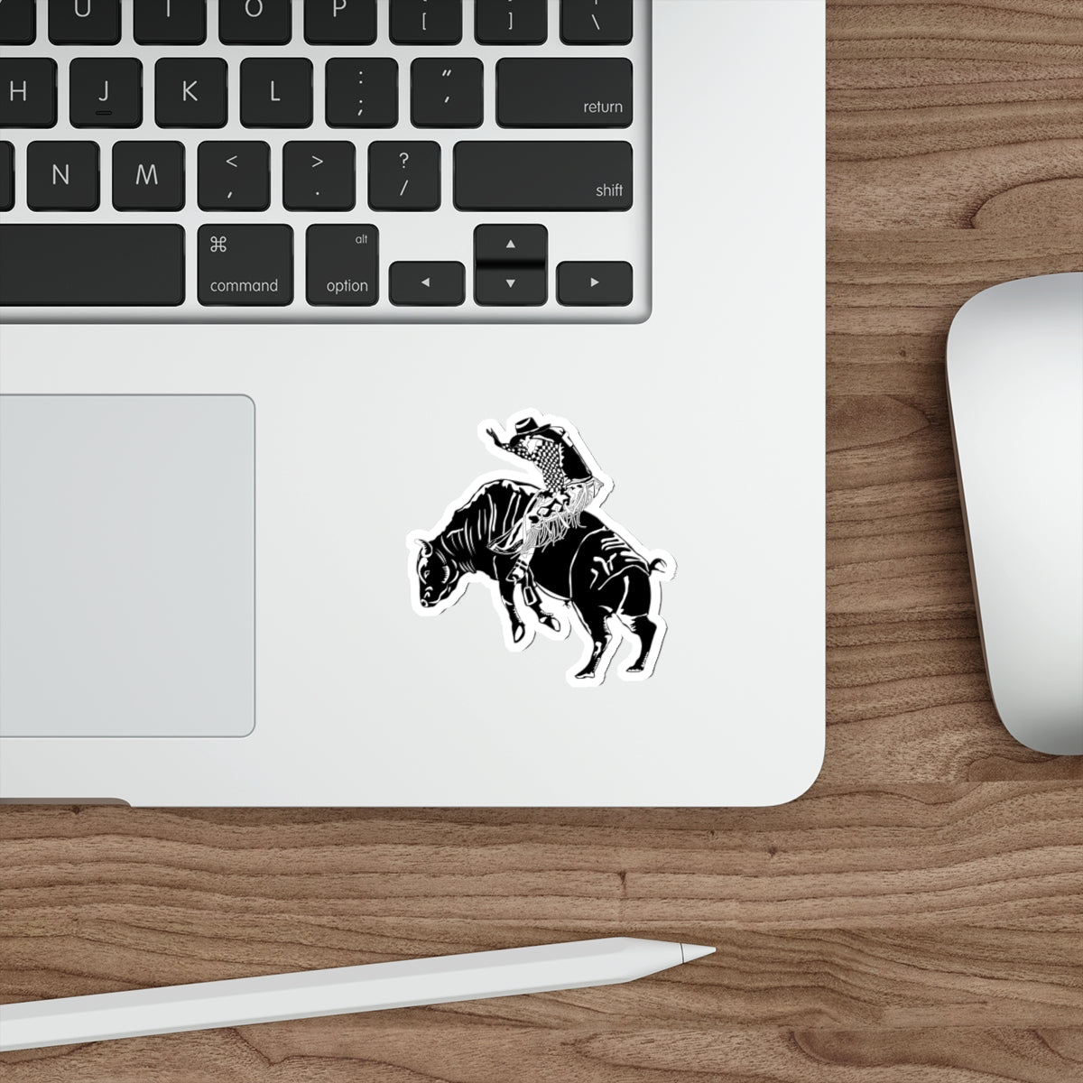 Die-cut stickers - Cowboy - Bull Rider - BW