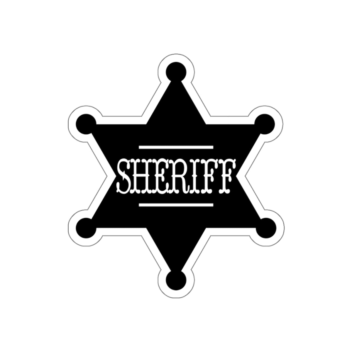 Die-cut stickers - Sheriff Badge w Txt Sheriff X 300