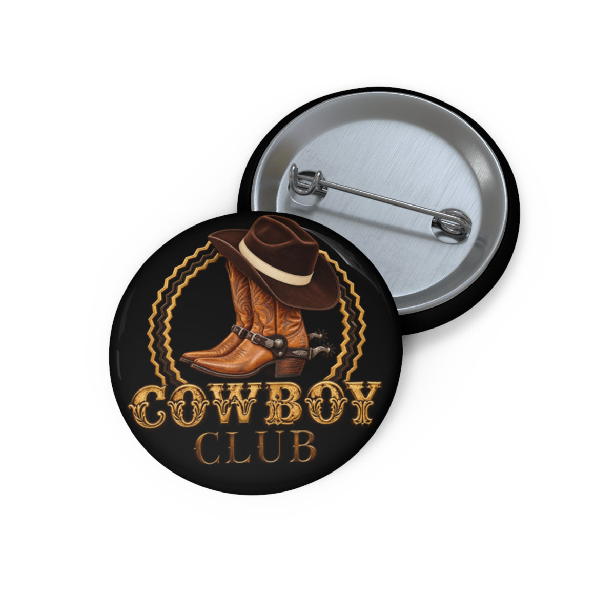 Custom Pin Buttons - Cowboys - Cowboy Club - Color - 3D Transparent