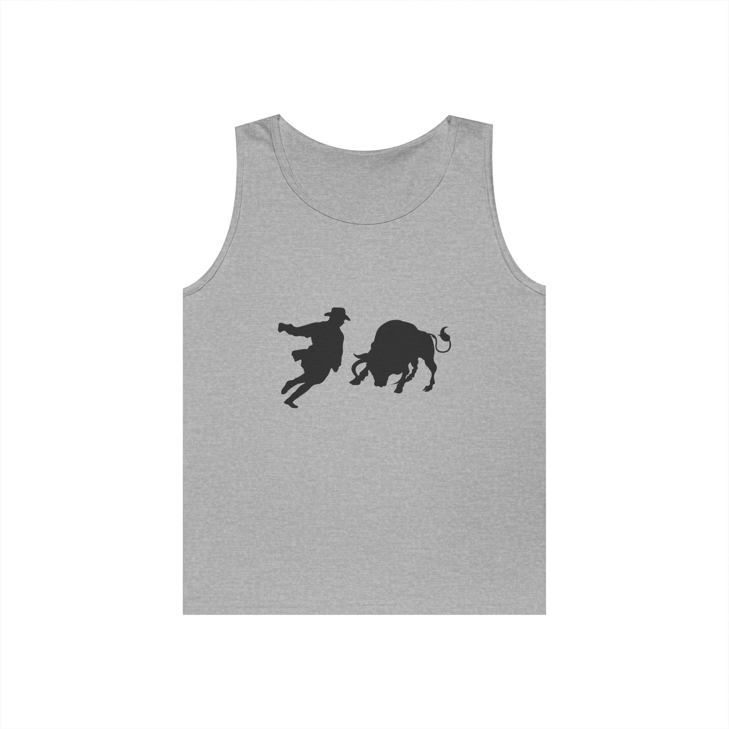 Unisex Heavy Cotton Tank Top - Clown and Bull - Silhouette