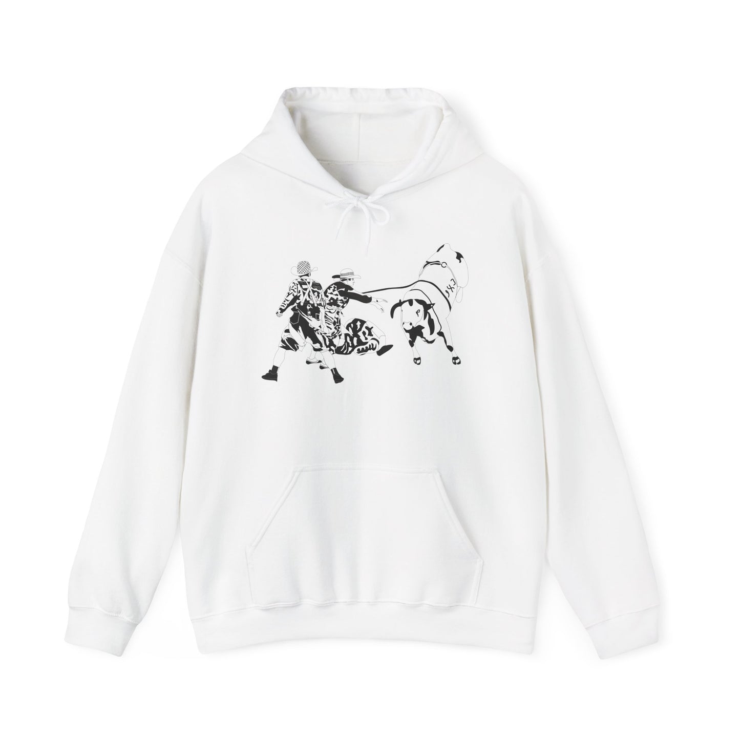 Unisex Hoodie - Clowns and Bull - BW