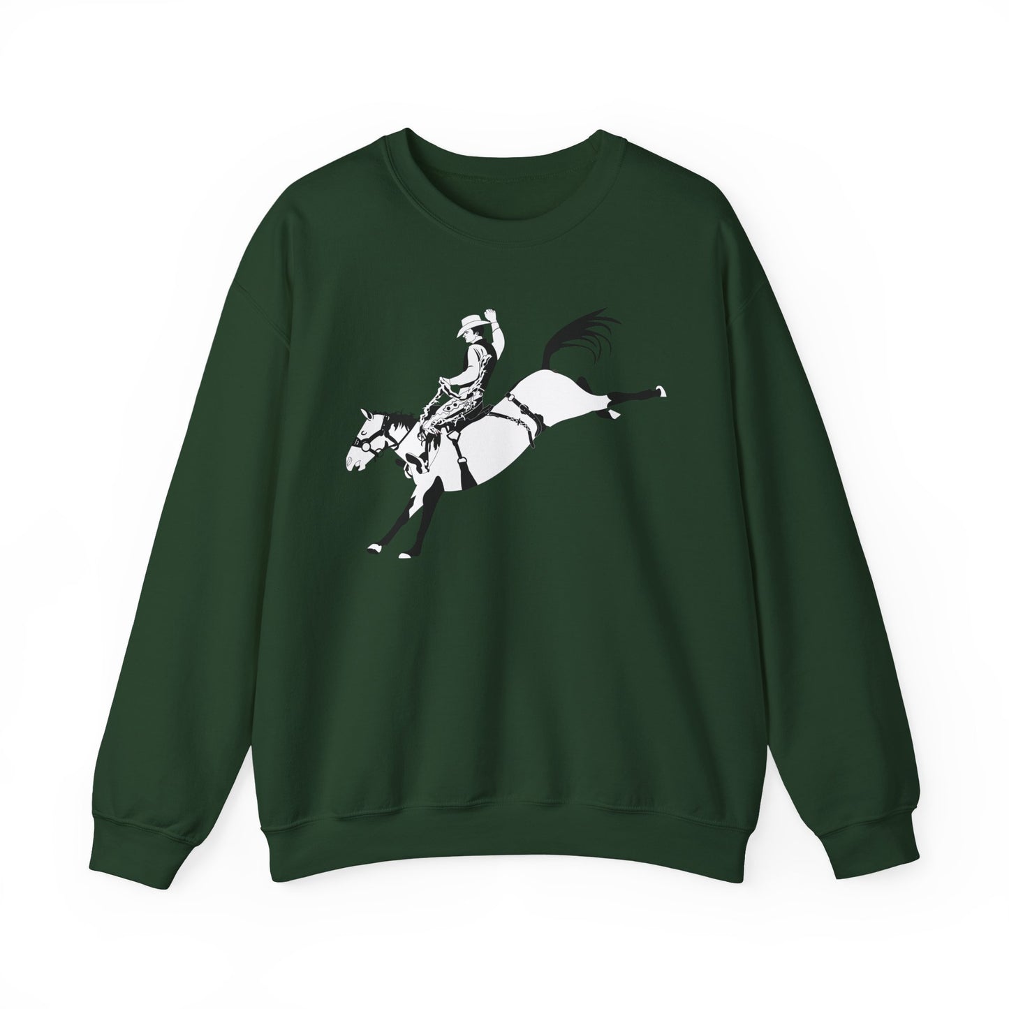 Crewneck Sweatshirt - Cowboy - Bronco Buster - BW